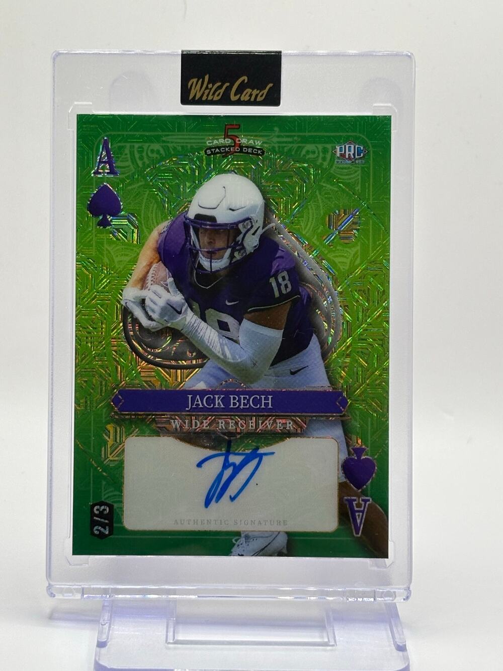 2024 Wild Card 5 Card Draw Jack Bech Rookie Green Ace Auto 2/3 SSP Raiders RC